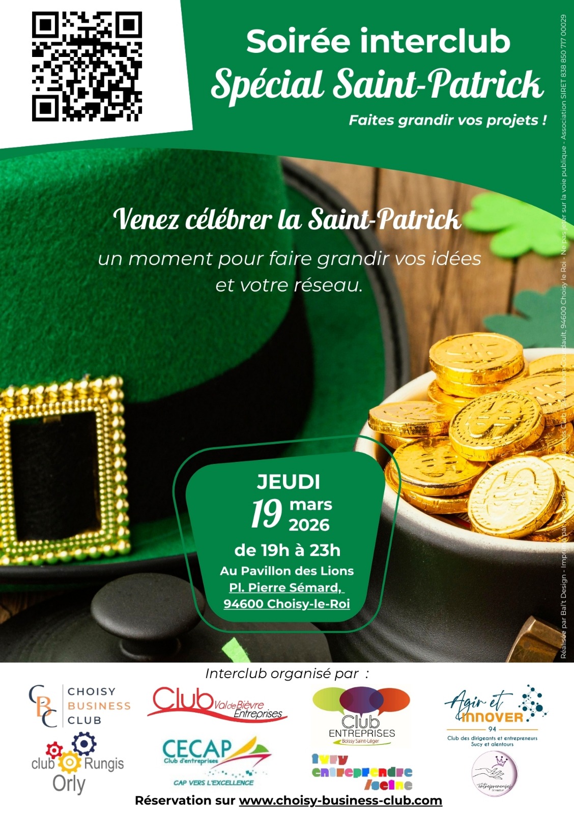 INTERCLUB - SAINT -PATRICK -au Pavillon des Lions- Place Pierre Semard - Choisy le Roi
